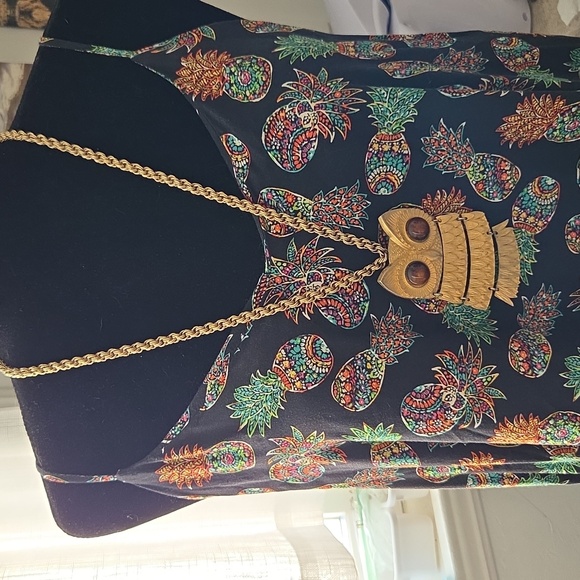 Gold Owl Pendant Necklace Pin - Picture 5 of 12